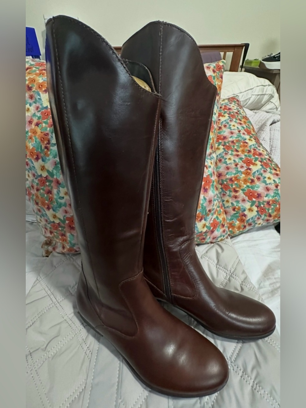 Born Donya Dark Brown Leather Knee-High 7.5 m Boots new w box